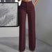 Women's High-Waisted Straight Leg Pants – Flowy Wide-Leg Dress Pants | Polyester Trousers | 8 Classic Colors | S-3XL_ecoleips.com