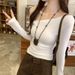 ng2510292 Spicy Girl Pure Desire Style Base Shirt Women's T-Shirt Inner Wear 2025 Spring Autumn New Slim Fit Off-Shoulder Top_ecoleips.com