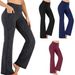 Women's High Waist Wide Leg Pants - Stretchy Yoga Lounge Pants For Work, Casual & Travel - Soft Breathable Fabric With Pockets_ecoleips.com