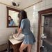New Fashion Women's Clothing Ruffle Edge Short-sleeved Casual Shorts Two-piece Set_ecoleips.com