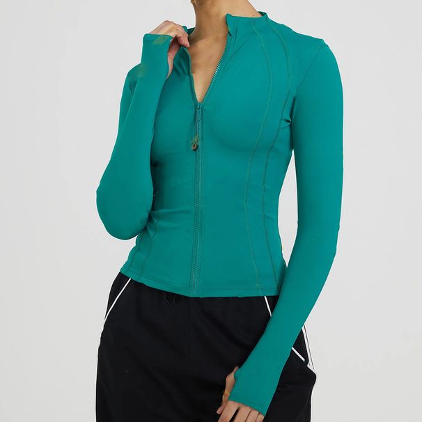 Women's Clothing Sports Jacket Slim Fit Zippered Cardigan Fitness Yoga Wear Quick Drying Sportswear_ecoleips.com