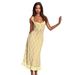 Cross-border High-end Sheer Lace Patchwork Camisole For Women, 2025 New Sexy Mid-length Dress_ecoleips.com