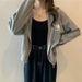 Waffle Knit Thin Sweatshirt For Women, New Early Spring Autumn Style, Loose And Versatile, Trendy Brand Hoodie Jacket,_ecoleips.com