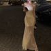 2025 Spring/Summer Human C * Basic Edition Mesh Splicing Dress Slimming And Versatile Strap Skirt Trendy_ecoleips.com