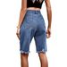 2025s 2025 New Fashion Denim Ripped Cropped Pants With Frayed Hem For Women_ecoleips.com