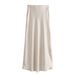 Women’s Clothing high waist double satin skirt women's spring and autumn style skirt_ecoleips.com
