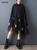 Patchwork Mesh Vintage Polka Dot Dresses For Women New Long Sleeve Loose Casual Shirt Dress Elegant Clothes Spring Autumn 2026_ecoleips.com