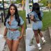 Women's Denim Vest & Shorts Set - Summer Casual Two-Piece Outfit With Pockets, Sleeveless Vest & Mid-Length Shorts_ecoleips.com