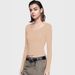 AE054 European Size Simple Long-sleeve T-shirt For Women, Spring And Autumn Design, Slim Fit, Versatile Base Layer Top_ecoleips.com