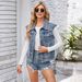 Women's Clothing Washed Classic Style Denim Vest Vest Top_ecoleips.com