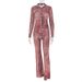 Women's Button Leopard Print Pants Set European American Style Cross Border Loose Comfort Trendy Two Piece Set Waist Cinching Cardigan Top_ecoleips.com
