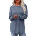 Women's Autumn Loose-Collared Top With High And Low Curved Hem_ecoleips.com