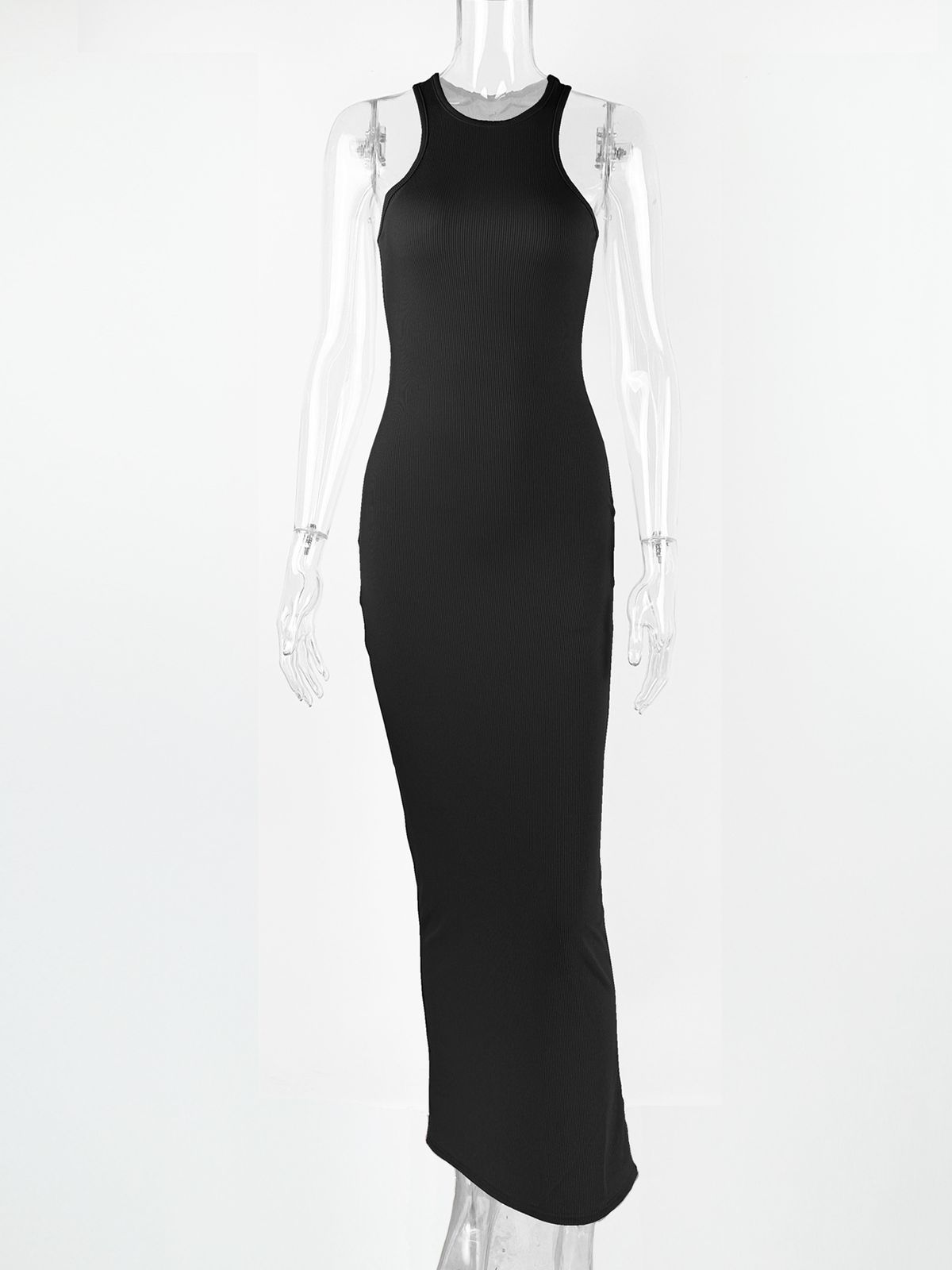 Women's Clothing Sexy Slim Sleeveless Round Neck Dress_ecoleips.com