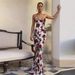 Spring/Summer Sexy Slim-Fitting Dress for Women with Spaghetti Straps Backless Design Deep V-Neck Print European American Style_ecoleips.com