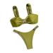 American Style Women's Clothing Three Piece Swimsuit 2026 Solid Color Bikini Halter Sports Style One Two Piece Beachwear_ecoleips.com
