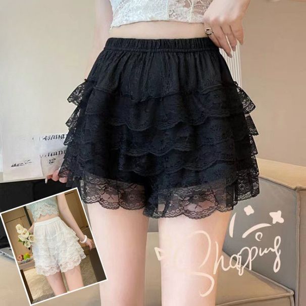 K Five Layer Lace Safety Pants Cake Skirt Breathable Leggings Women's Anti Slip Pumpkin Pants Fluffy Short Skirt Skirt_ecoleips.com