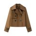 Women's Stylish Short Trench Coat – European & American Design, Lightweight Casual Jacket, Versatile For Spring & Fall_ecoleips.com