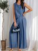 Women's Clothing Wide Leg Pants Casual Fashion Solid Color High Waist Loose Suit_ecoleips.com