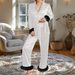 Women's Clothing Solid Color Printed Long Sleeved Printed Long-Sleeve Lounge Set – Comfortable Polyester Pajama Pants & Top (S-6XL, Multiple Colors)_ecoleips.com