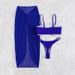 Women's Clothing Beach Long Skirt Split Swimsuit Women's Three Piece Suit Solid Color Hot Girl Sexy Bikini_ecoleips.com