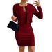 Women's Clothing pure desire fashion suit autumn and winter new slim short coat dress two piece suit_ecoleips.com