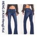 2025 Best-Seller: Women's Blue Flared Jeans, Versatile Slim-Fit Long Horseshoe Denim Pants For Women_ecoleips.com