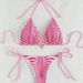 Women's Clothing Sexy Ins Striped Straps Lace Up Love Swimsuit Bikini_ecoleips.com