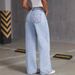 Women's Clothing Embroidered Jeans Sweet And Spicy Style High Waist Straight Pants Loose Trousers_ecoleips.com