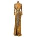 Women's Clothing Sexy Evening Dress Long Slit Dress Evening Dress New Party Catwalk Performance Dress Female_ecoleips.com