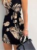 Women's Floral Print Spaghetti Strap Mini Dress Casual Tie-Front Detail Comfortable Fit Mini Dress For Casual Wear Women's Summe_ecoleips.com