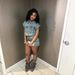 Women's Stretch Denim Two-Piece Set - Fashion Matching Outfit, Casual Leisure Suit_ecoleips.com