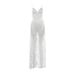 2024 Cross-Border European And American Style Summer New Women's Solid Color Slim High Waist Fashion V-Neck Strap Mesh_ecoleips.com