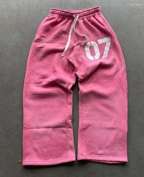 Unisex Letter Print Sweatpants - Elastic Waist Loose Fit Joggers For Men & Women, Trendy Streetwear Fashion_ecoleips.com