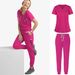 Women's Clothin Washing Clothes Split Suit Short Sleeves Hand Washing Clothes Female Pet Beauty Doctor Work Clothes Medical Nursing Clothes_ecoleips.com