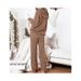 Women's Casual Lounge Set - Trendy Long Sleeve Top & Wide Leg Pants Outfit, Comfortable Matching Sportswear_ecoleips.com
