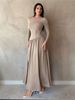 Women's Clothing Fashionable And Elegant Elegant Long-Sleeve Knit Dress For Women – Wrinkle-Resistant A-Line Midi Dress (Beige/Black/Red) – S/M/L/XL_ecoleips.com