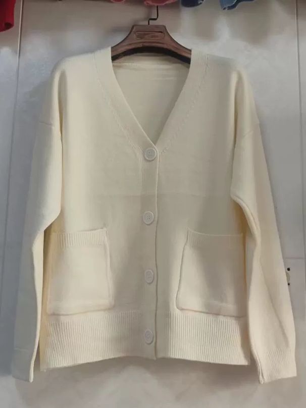 K New Women's Sweater For Outerwear, Loose And Stylish, Pure Color Knitted Cardigan Jacket_ecoleips.com