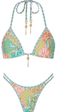 Women's Clothing New Halter Neck Printed Lace Up Split Swimsuit Ladies Sexy Bikini Beach Set_ecoleips.com