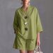 Women's Summer Wide Leg Pants Set Cotton Linen Solid Color European And American Style Independent Website Fashion Two Piece Set_ecoleips.com