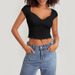 Women's V-Neck Short Sleeve T-Shirt With Ruffle Hem Detail, Slim Fit Fashion Top For Daily Wear_ecoleips.com