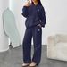 Trendy Coin Print Hoodie & Wide-Leg Pants Set – Streetwear Loungewear For Men & Women Relaxed Wide-Leg Fit_ecoleips.com