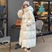 Women's Long Padded Coat Winter Warm Loose Fit Polyester Cotton Blend Jacket With Polo Collar, Plus Size Available In Beige, Black, Brown, Khaki_ecoleips.com