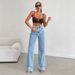 Cross-Border European And American Trade New Women's Jeans High Waist Loose Retro Floor-Length Wide Leg Pants_ecoleips.com