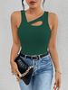Women's Clothing Women's Slim Fit Hollow Sleeveless Vest Fashion Top Versatile Short Sleeve Tank Camis For Formal & Casual For Women_ecoleips.com