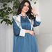 Women’s Clothing Fashion Clothing Diamond Studded Contrasting Robe Dress For Women Jalabiya_ecoleips.com