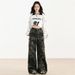 American Camouflage Workwear Jeans For Women In Spring 2025, New High Waisted Slim And Spicy Girl Horseshoe Horn Pants_ecoleips.com