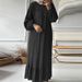 2025 Muslim Women's Long Robe Spring And Autumn New Fashion Puff Sleeve Vintage Pocket Hem Ruffle Dress_ecoleips.com