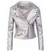 Foreign Trade And American Style European Size Autumn Winter Slim Fit Short Zipper PU Jacket Women's Solid Color Leather_ecoleips.com
