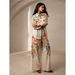 Women's Clothing Casual Fashion Floral Print Ladies Shirt And Pants Set_ecoleips.com
