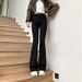 Women's Black Jeans 2024 Spring/summer New Style High-waisted Slimming Straight Loose Drapey Flared Trousers Trendy_ecoleips.com
